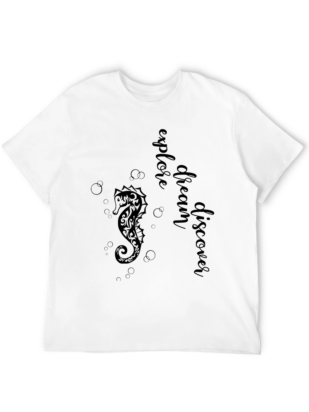 Explore Seahorse Graphic Tee - Black