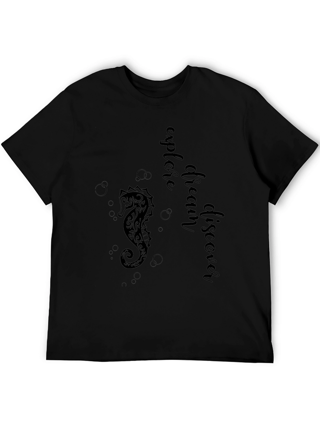 Explore Seahorse Graphic Tee - Black