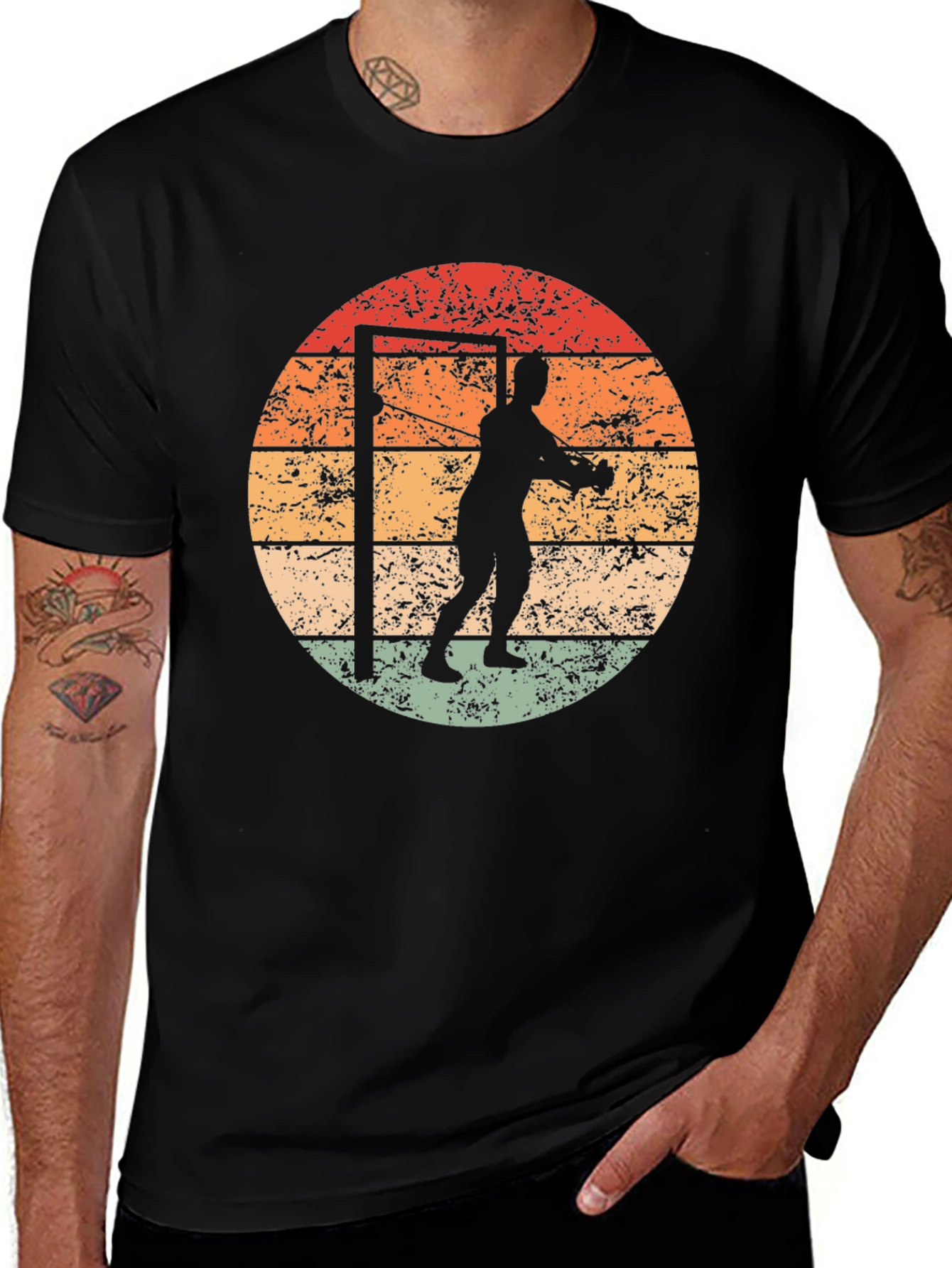 Retro Weightlifter T-Shirt - Black