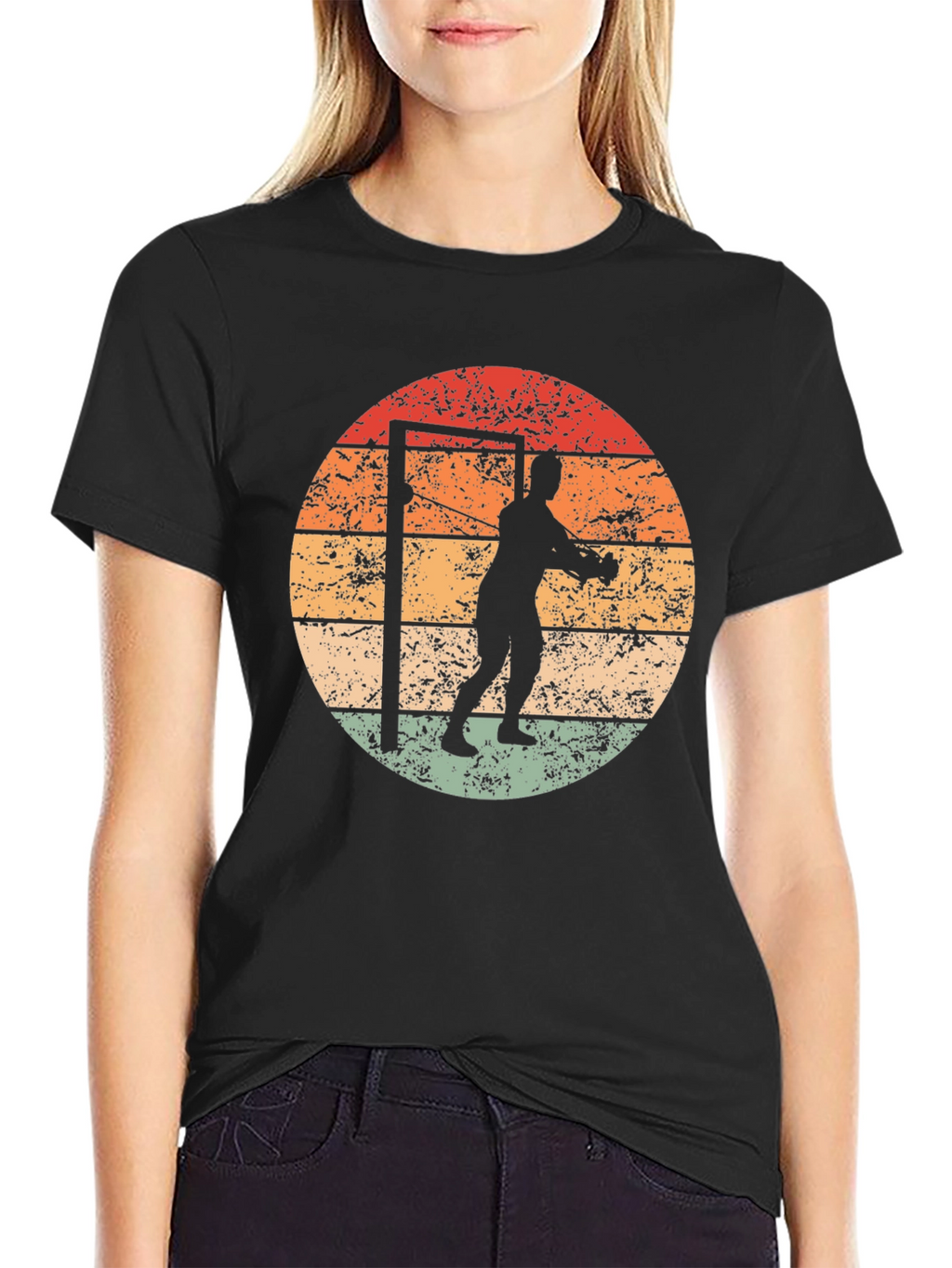 Retro Weightlifter T-Shirt - Black