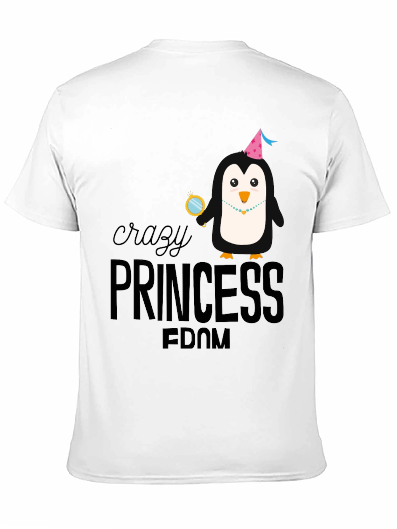 Crazy Princess Penguin T-Shirt - Fun Graphic Tee