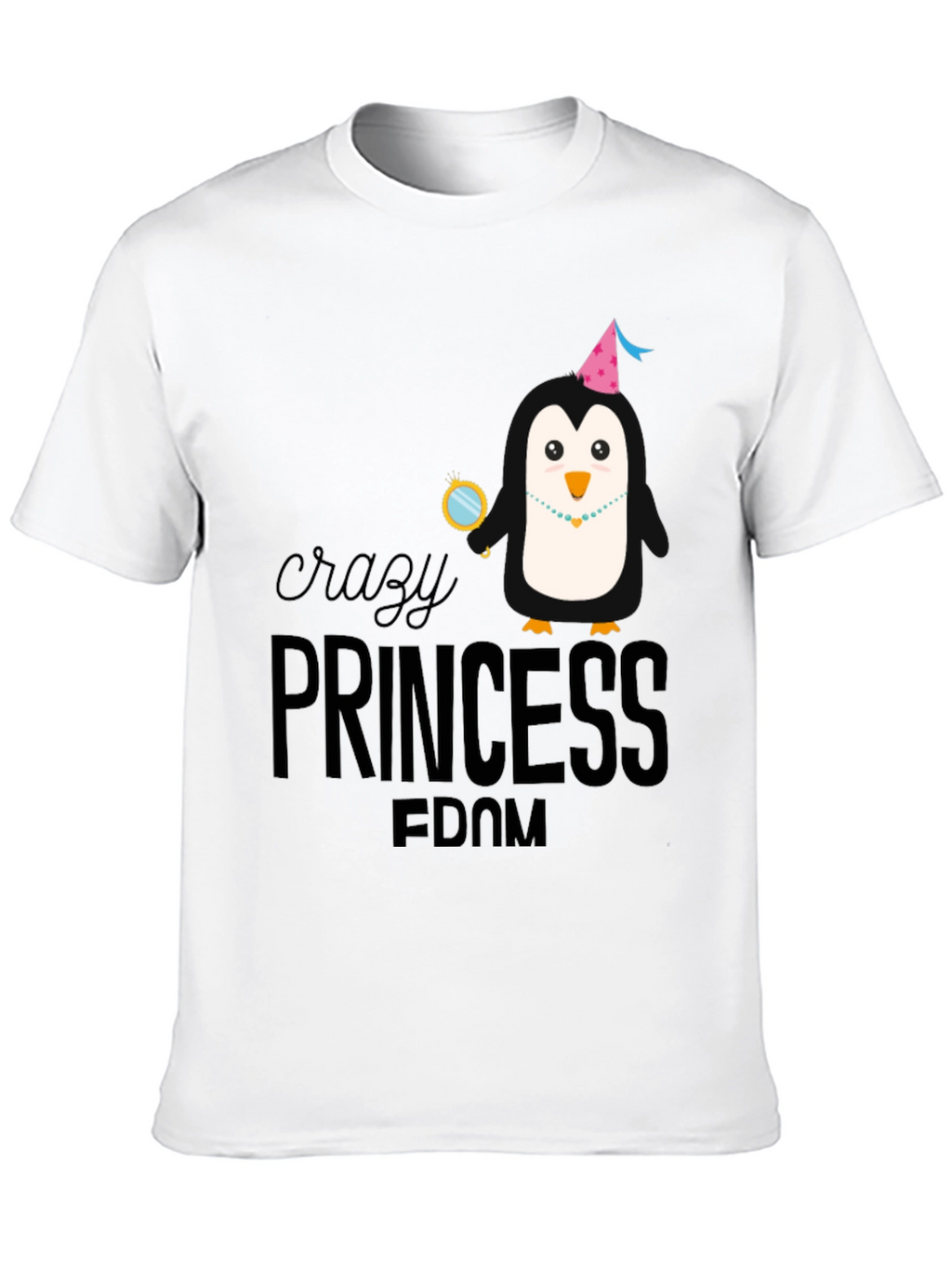 Crazy Princess Penguin T-Shirt - Fun Graphic Tee