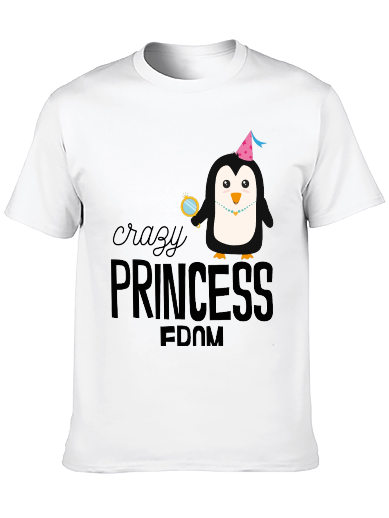 Crazy Princess Penguin T-Shirt - Fun Graphic Tee