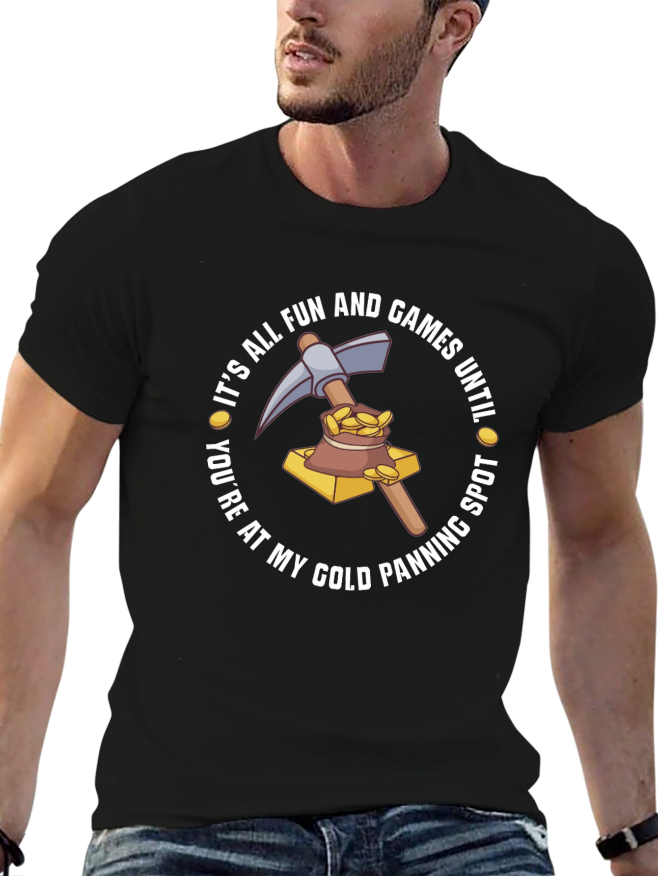 Gold Panning Humor Graphic T-Shirt