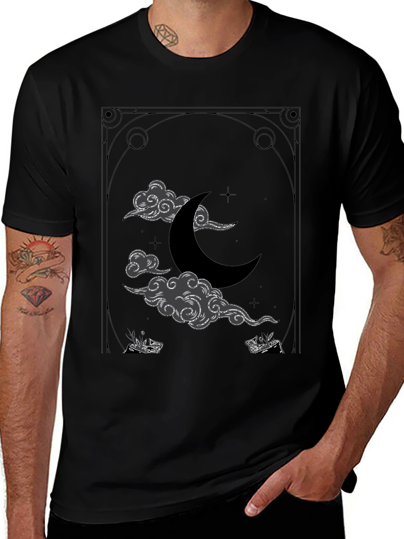 Mystic Moon Graphic Tee - Celestial Design