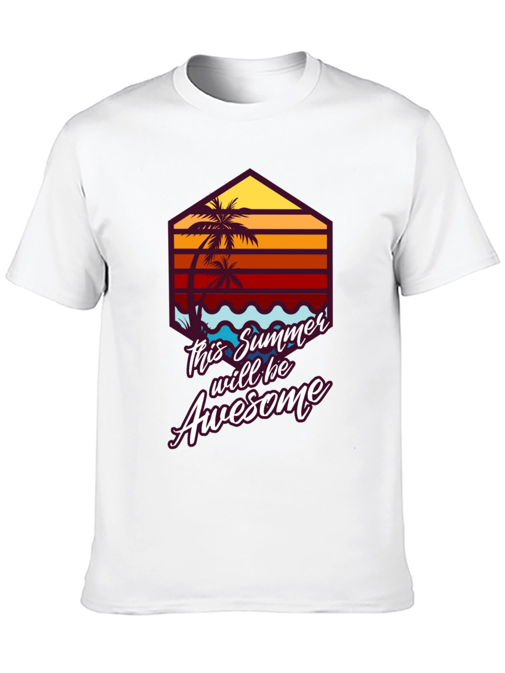 Awesome Summer Tee - Palm Tree Graphic T-Shirt
