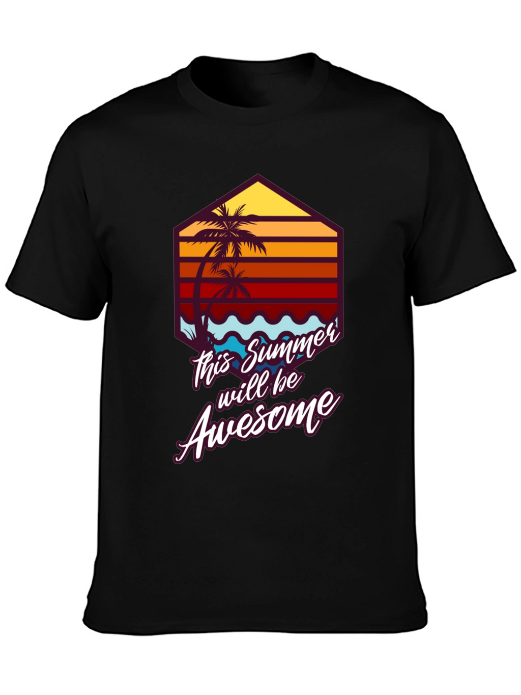 Awesome Summer Tee - Palm Tree Graphic T-Shirt