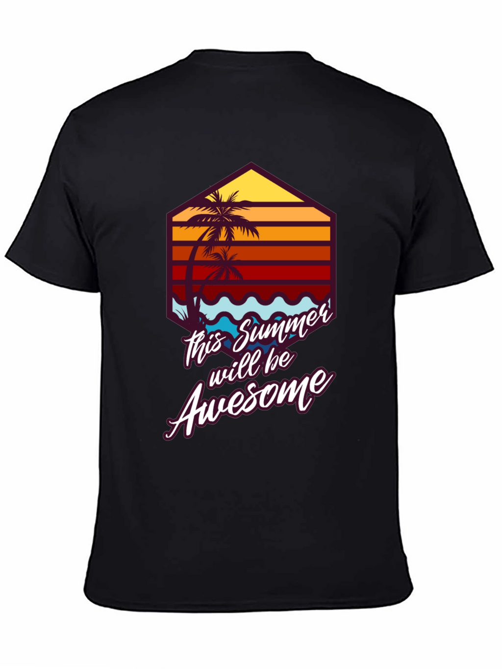 Awesome Summer Tee - Palm Tree Graphic T-Shirt