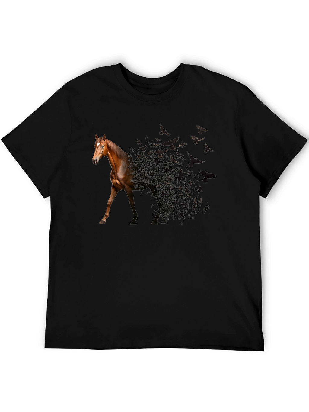 Horse to Birds Black Graphic Tee