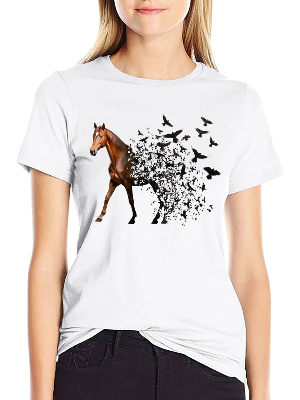 Horse to Birds Black Graphic Tee