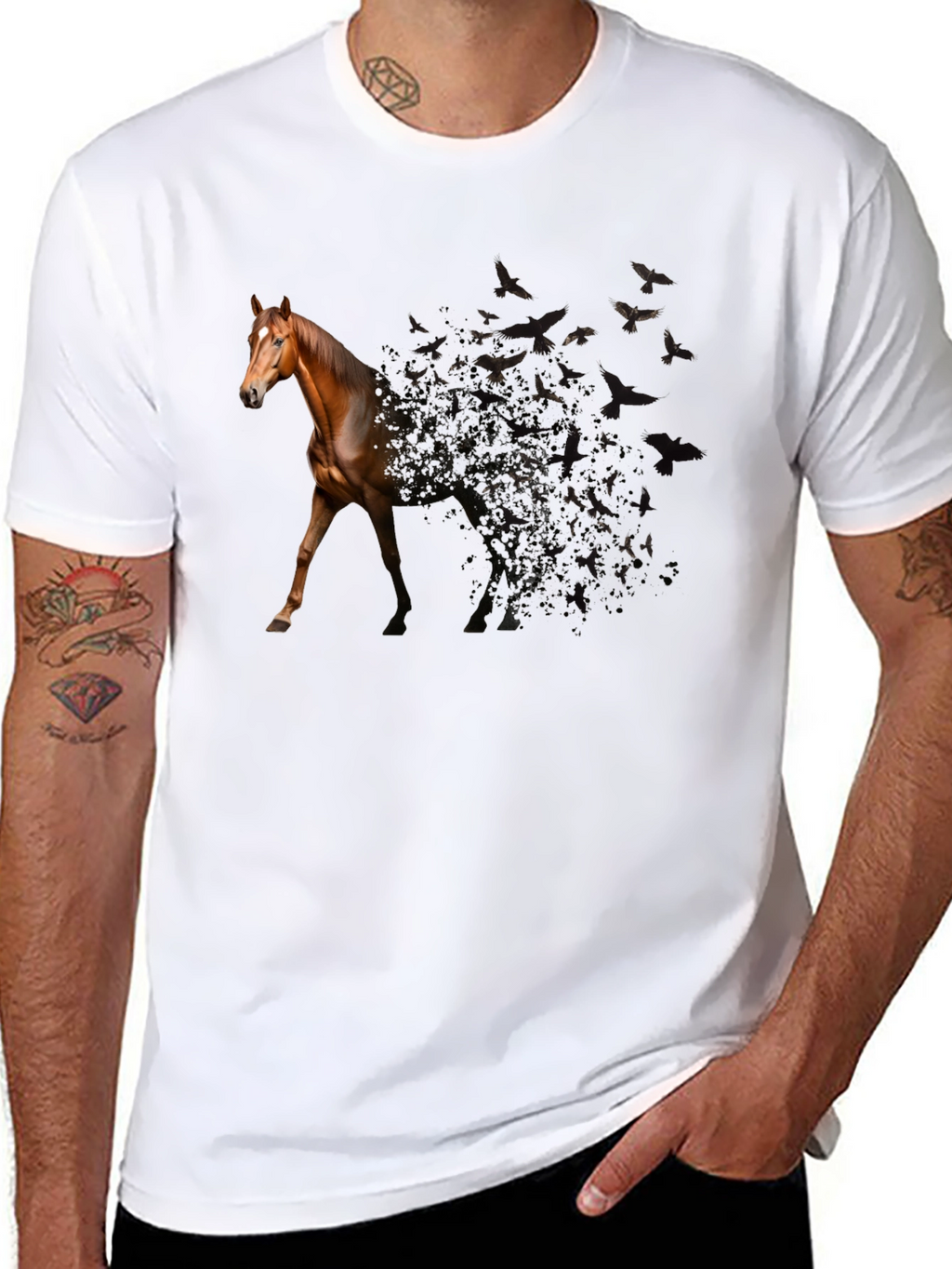 Horse to Birds Black Graphic Tee