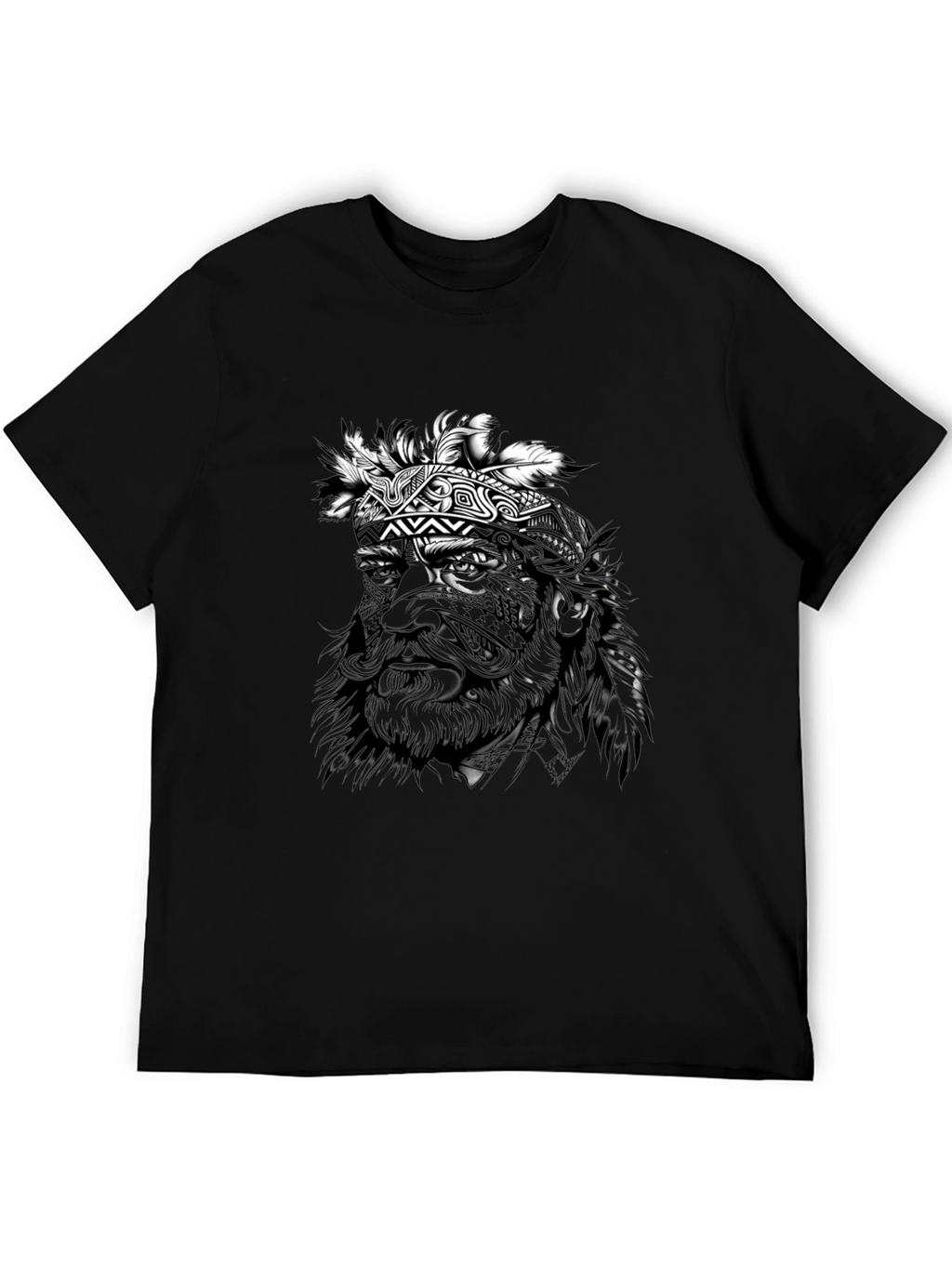 Tribal Chief Graphic Black T-Shirt