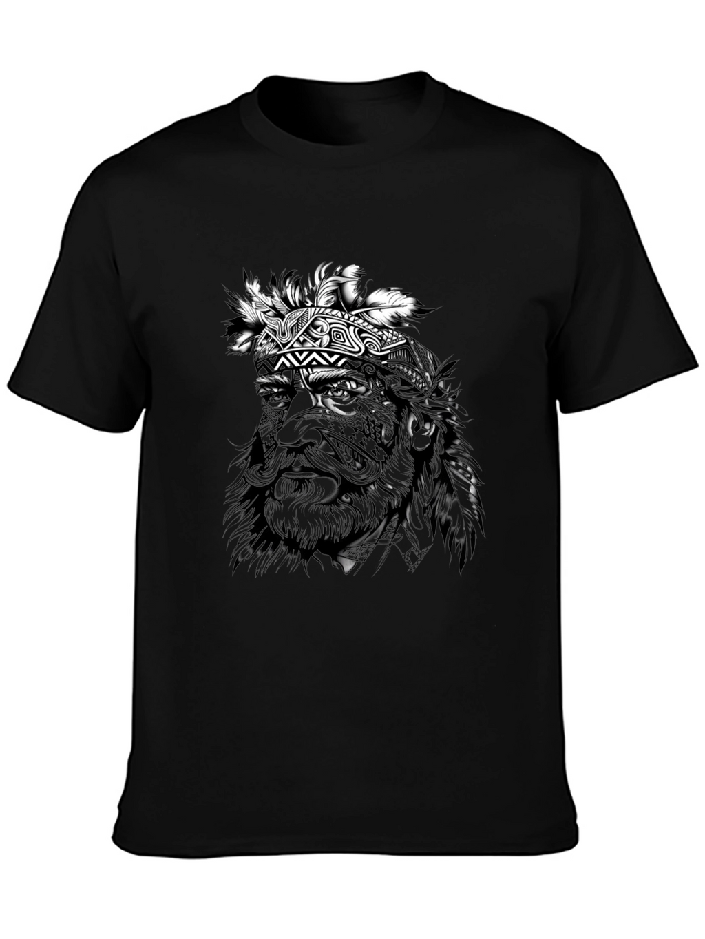 Tribal Chief Graphic Black T-Shirt