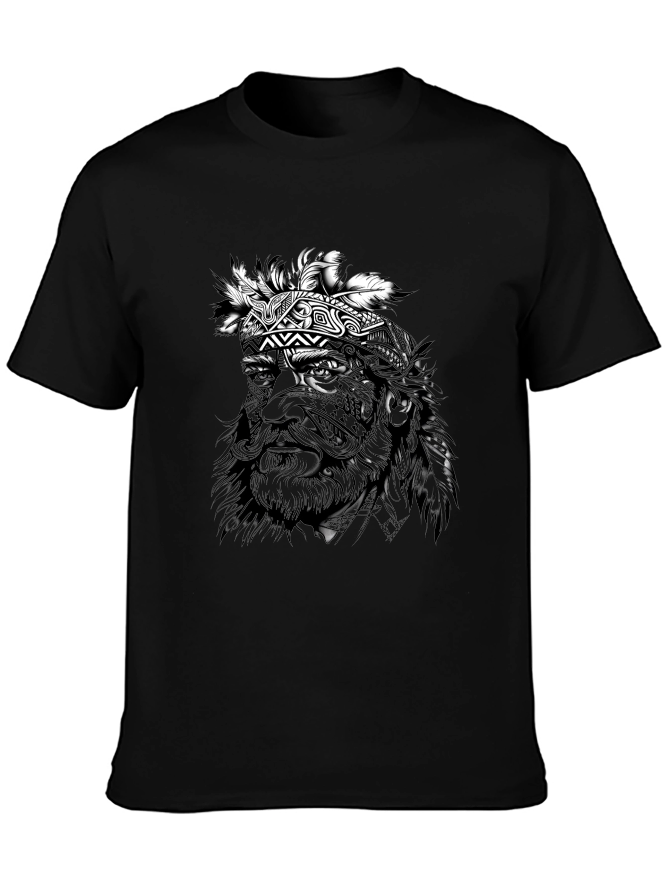Tribal Chief Graphic Black T-Shirt