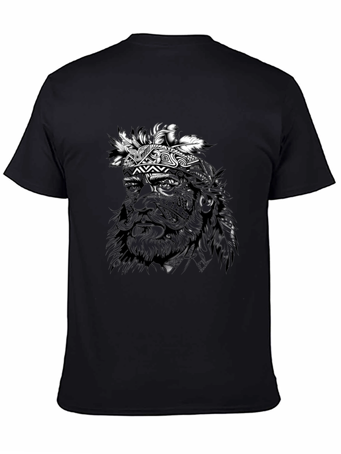Tribal Chief Graphic Black T-Shirt