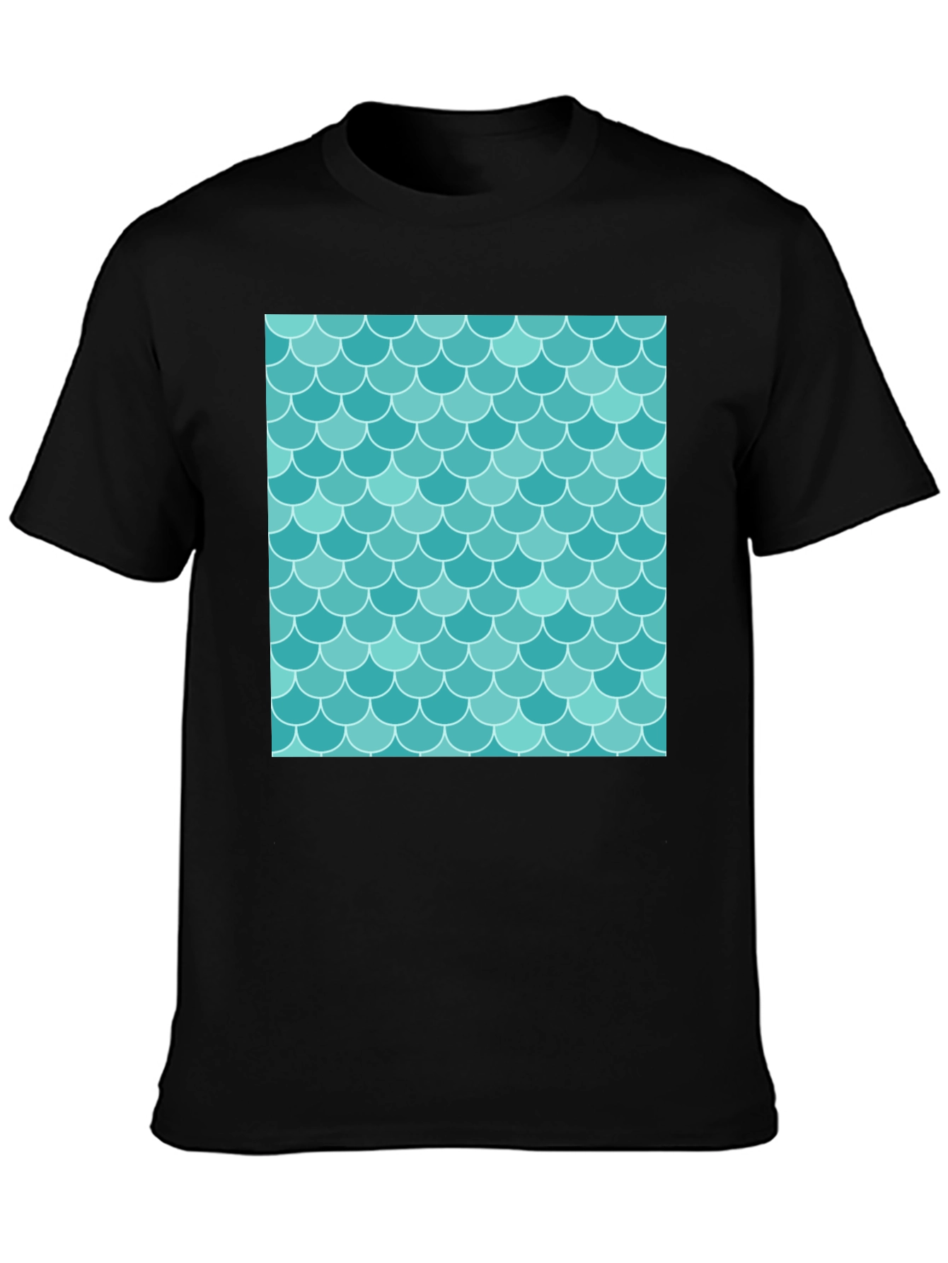 Mermaid Scale Pattern Tee - Stylish Graphic T-Shirt