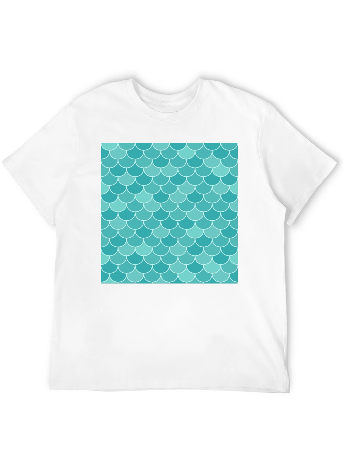 Mermaid Scale Pattern Tee - Stylish Graphic T-Shirt