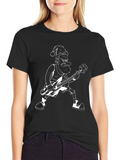 Santa Rocker Tee - Cartoon Graphic T-Shirt