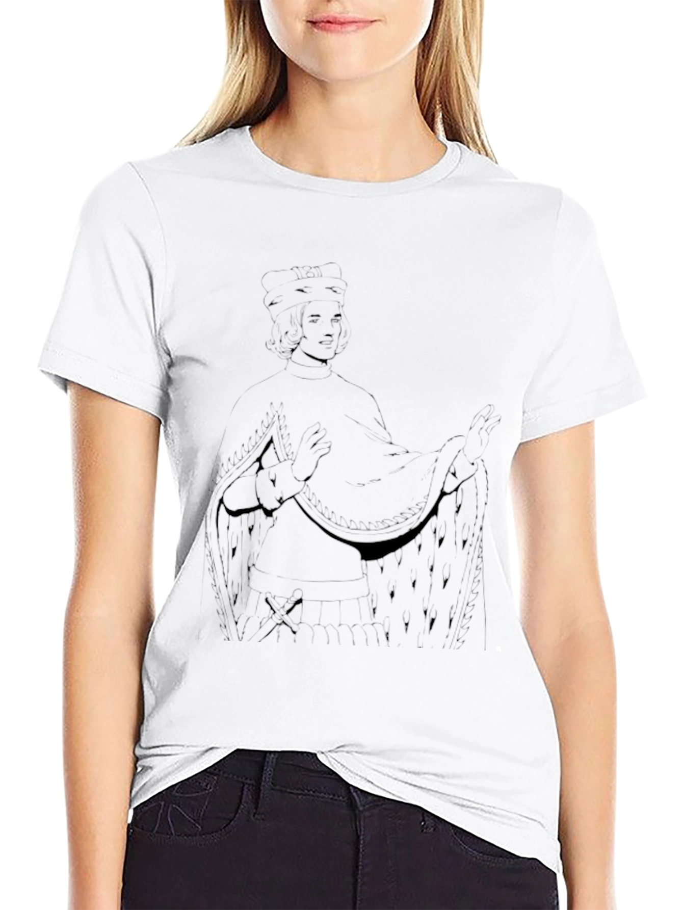 Black Queen of Hearts T-Shirt - Classic Card Design
