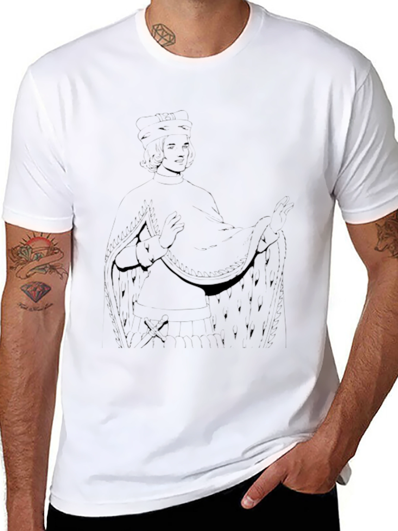 Black Queen of Hearts T-Shirt - Classic Card Design