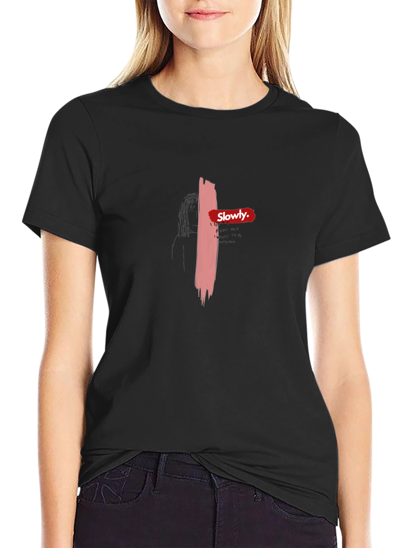 Slowly T-Shirt - Black Graphic Tee