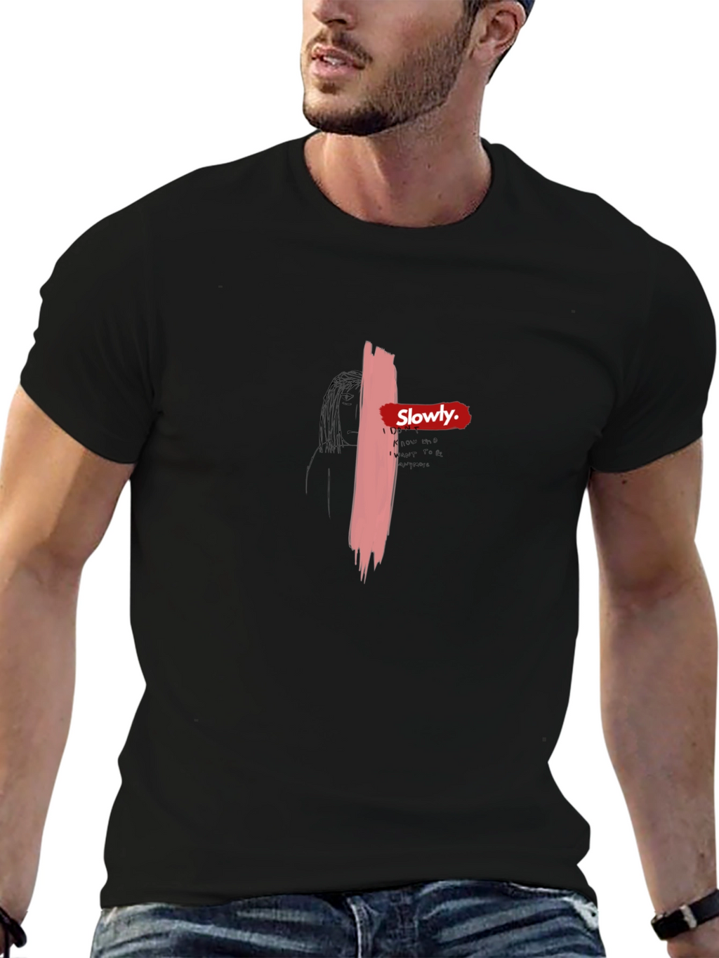 Slowly T-Shirt - Black Graphic Tee