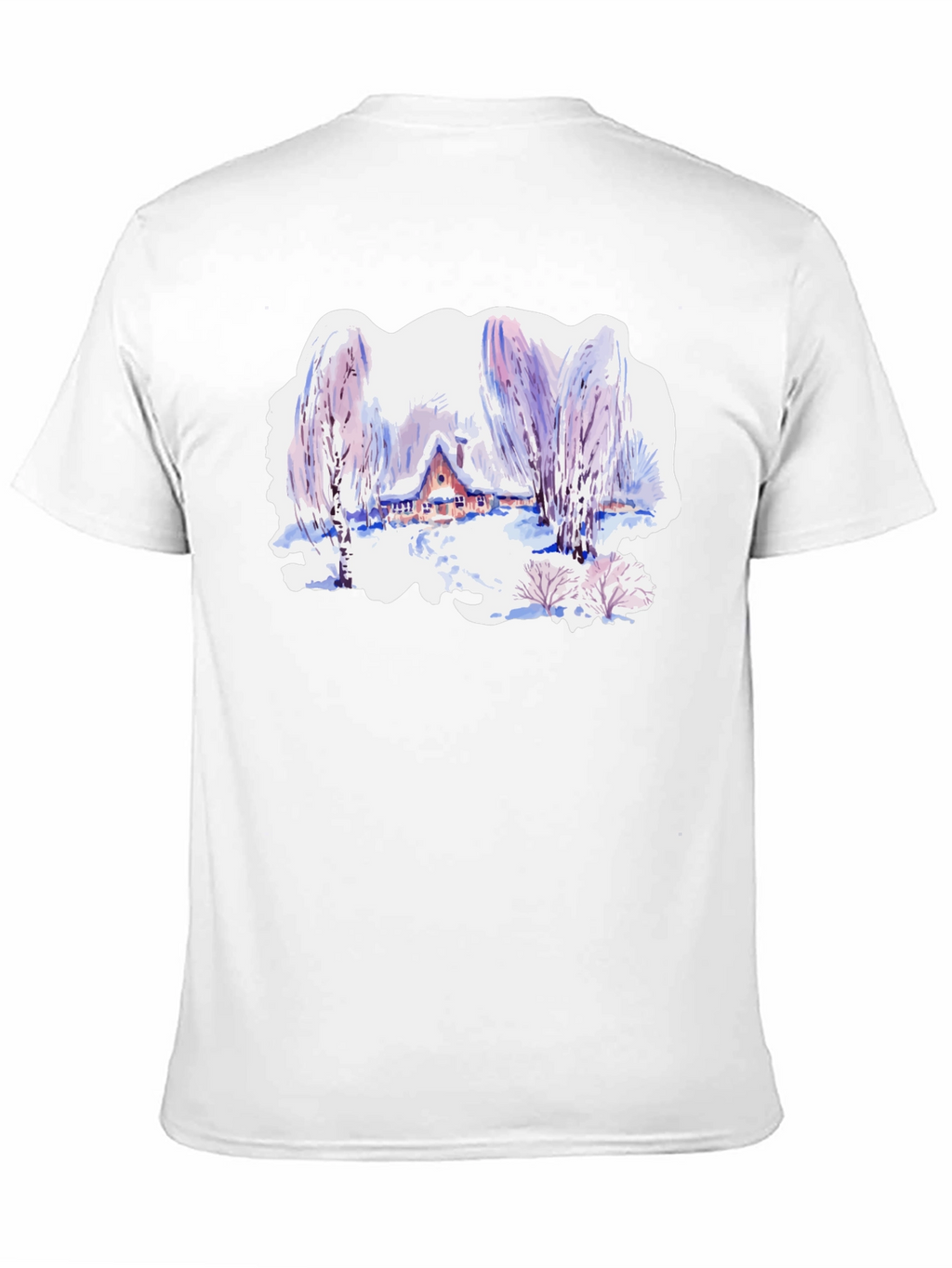 Winter Cabin Watercolor T-Shirt