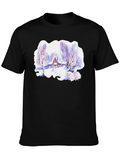Winter Cabin Watercolor T-Shirt