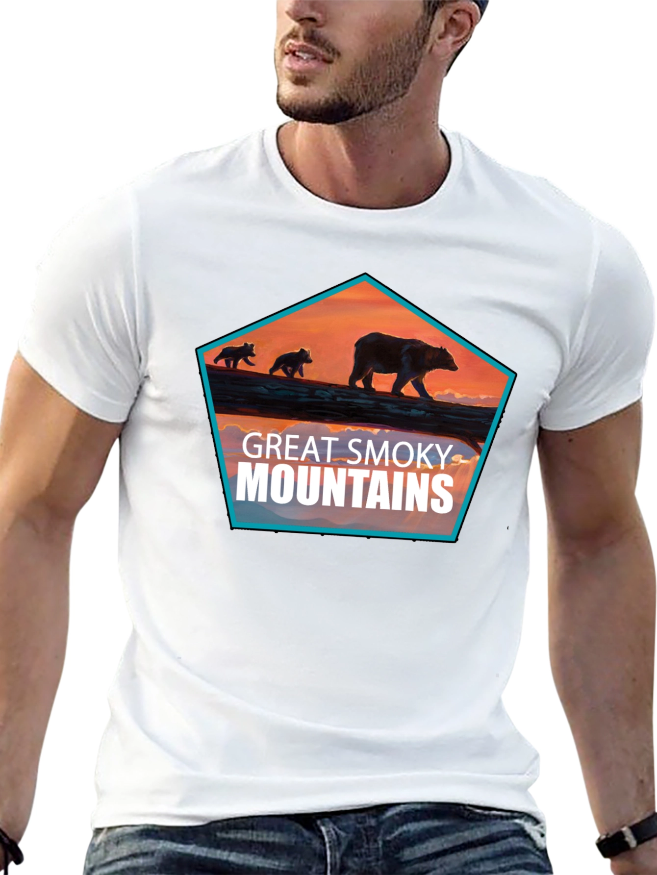 Great Smoky Mountains Bear Graphic T-Shirt
