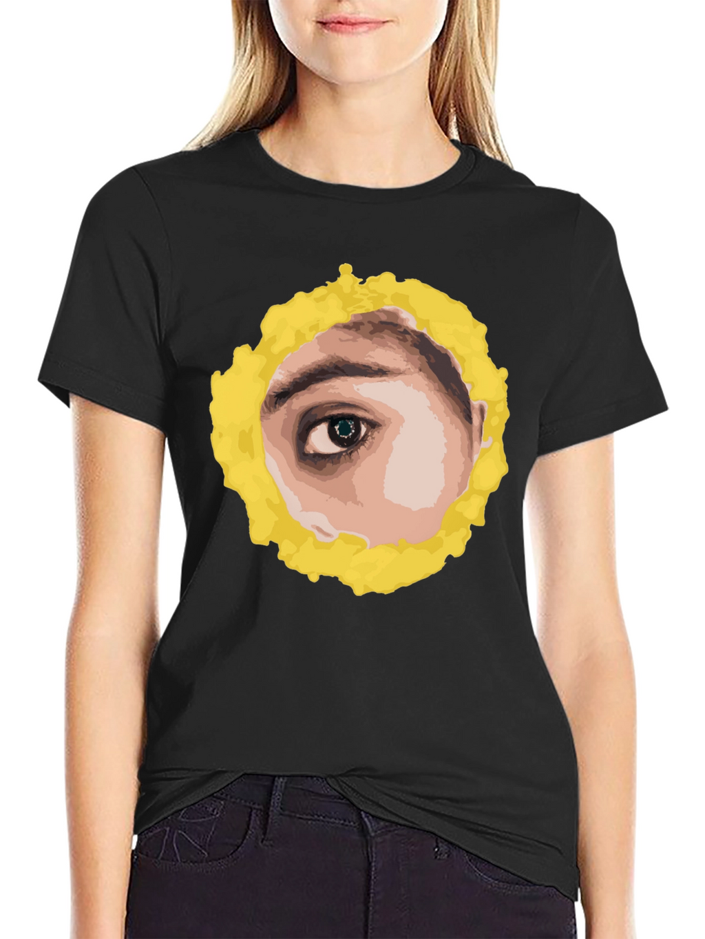 Eye See You Graphic Tee - Black Cotton T-Shirt
