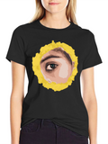 Eye See You Graphic Tee - Black Cotton T-Shirt