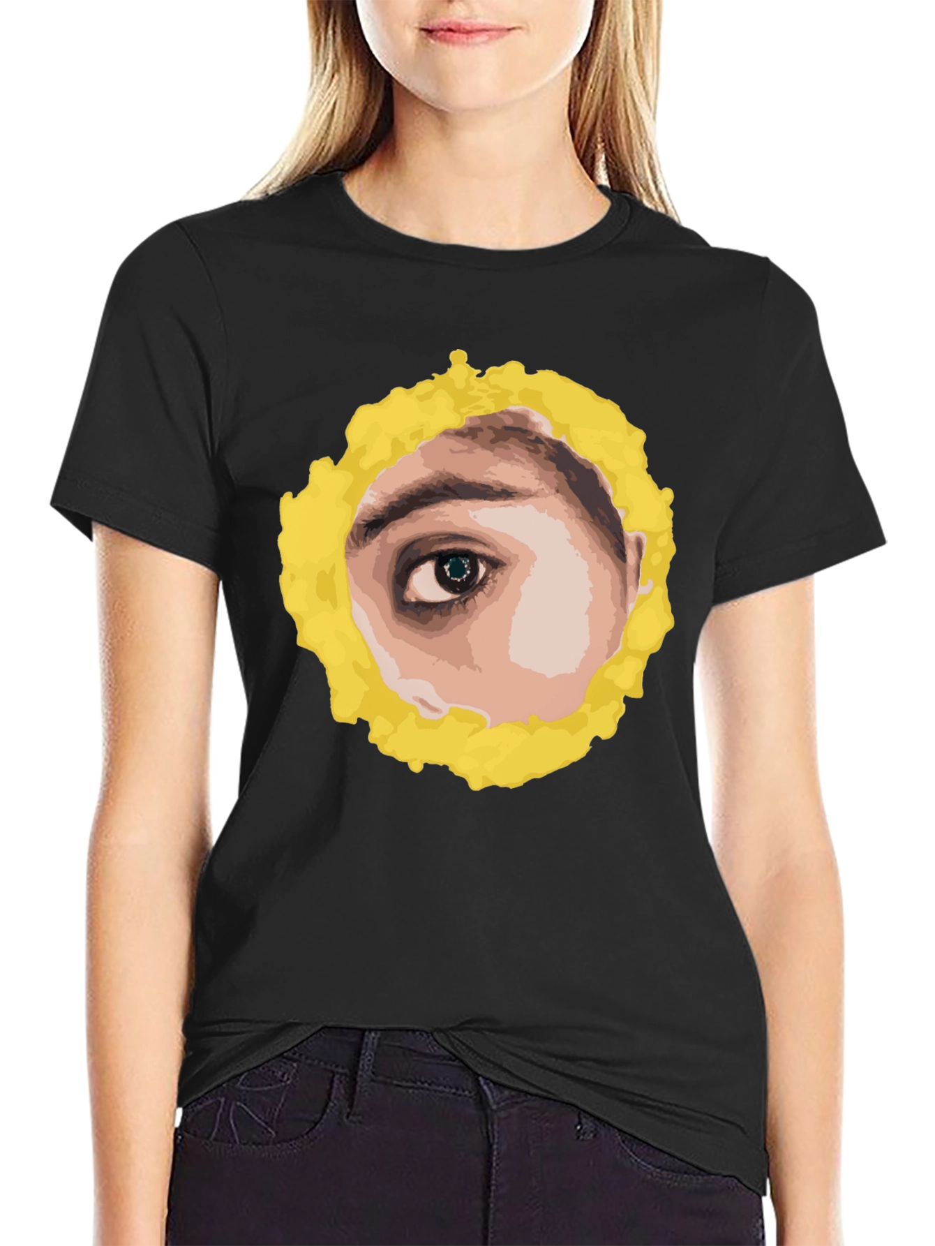 Eye See You Graphic Tee - Black Cotton T-Shirt