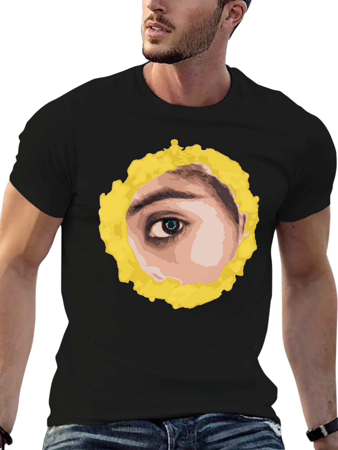 Eye See You Graphic Tee - Black Cotton T-Shirt
