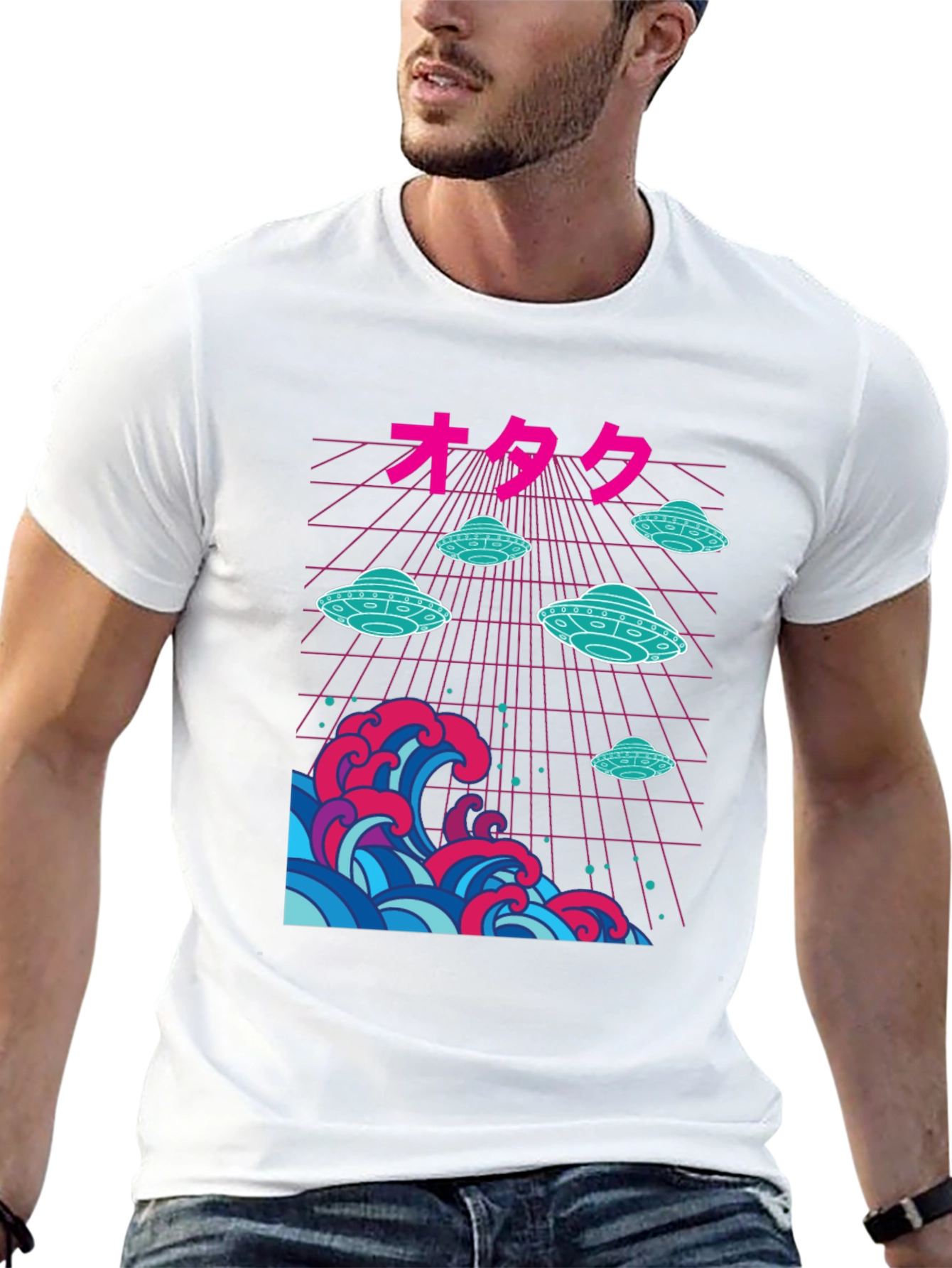 Retro Wave UFO Graphic Tee