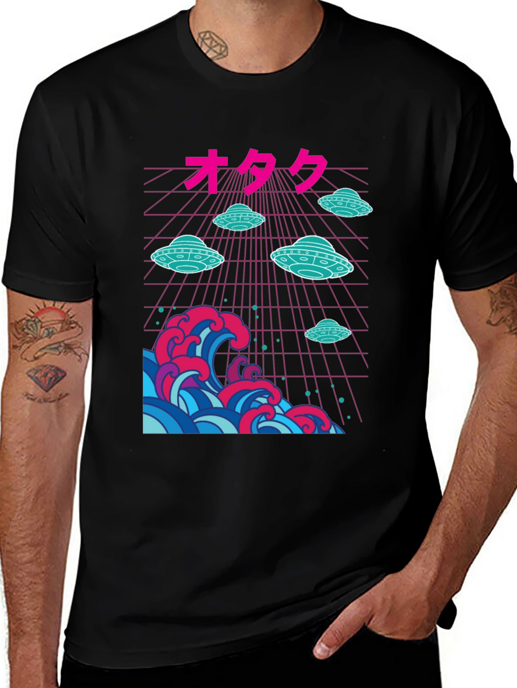 Retro Wave UFO Graphic Tee