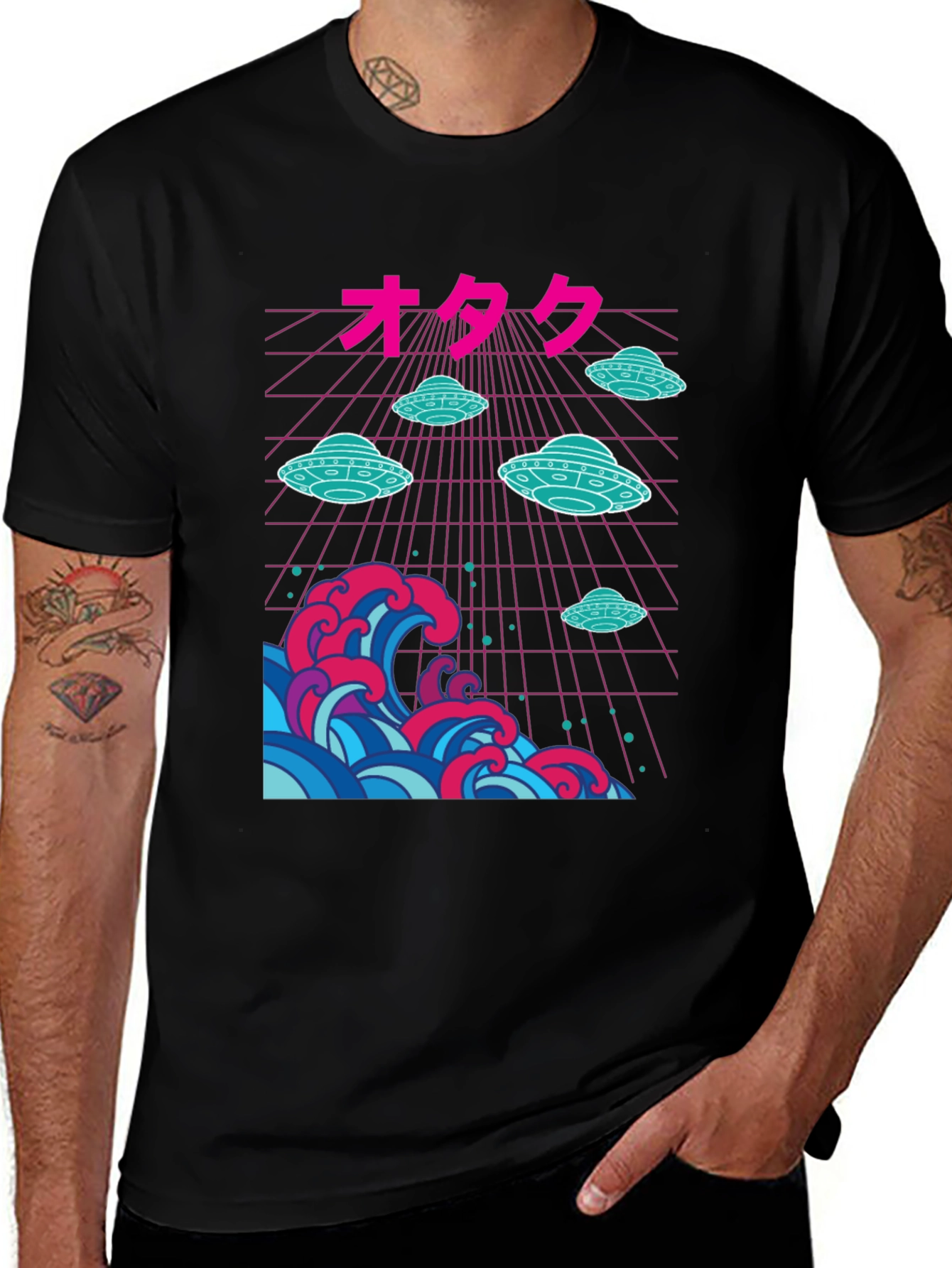Retro Wave UFO Graphic Tee