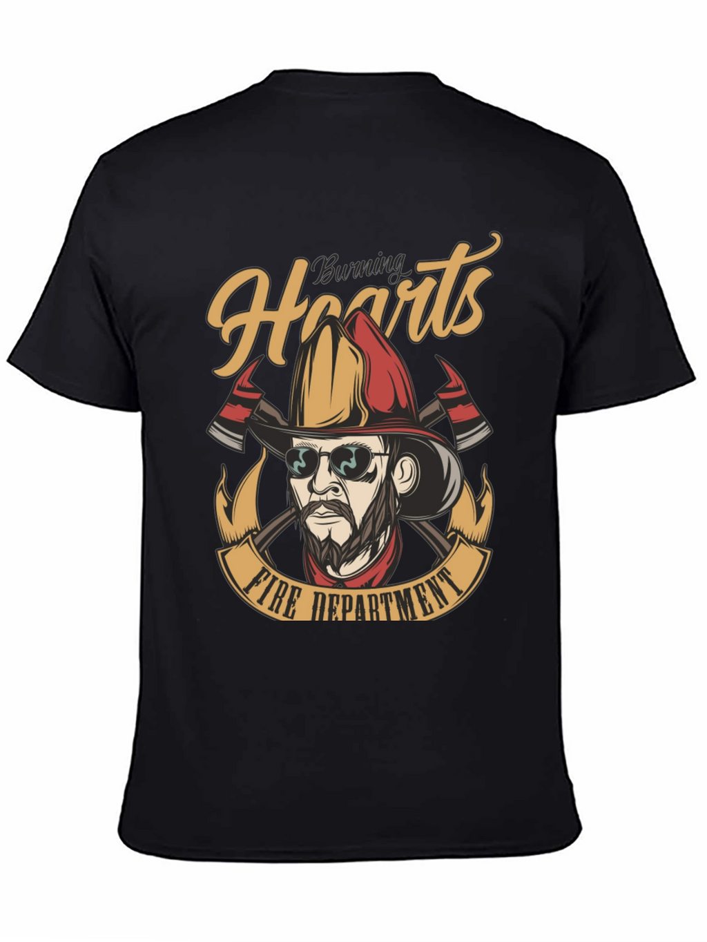 Burning Hearts Fire Department Graphic Tee