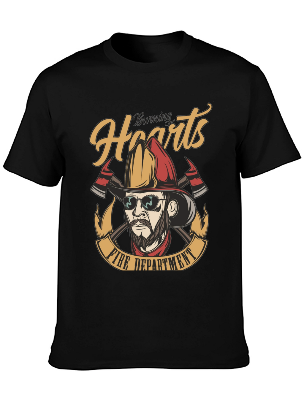 Burning Hearts Fire Department Graphic Tee