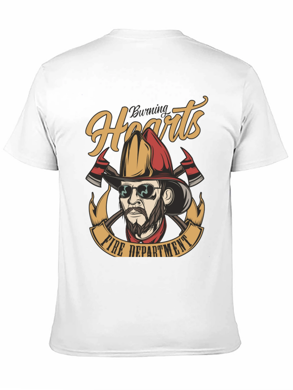 Burning Hearts Fire Department Graphic Tee