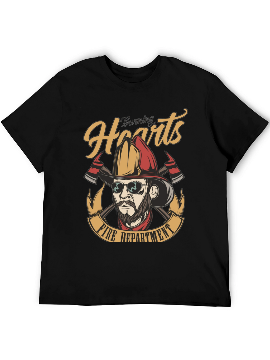 Burning Hearts Fire Department Graphic Tee