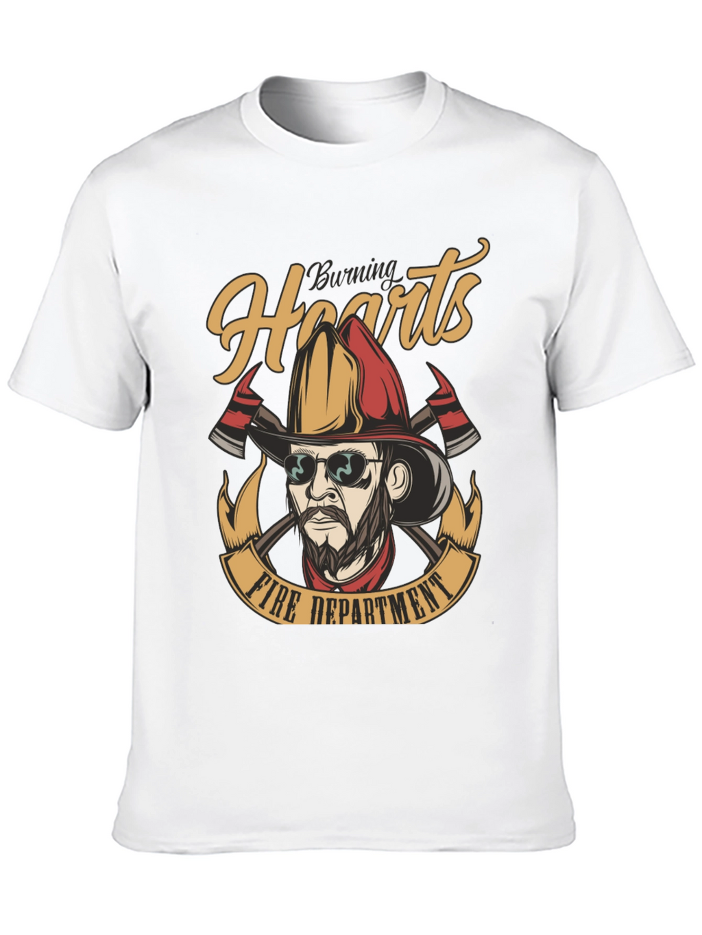 Burning Hearts Fire Department Graphic Tee