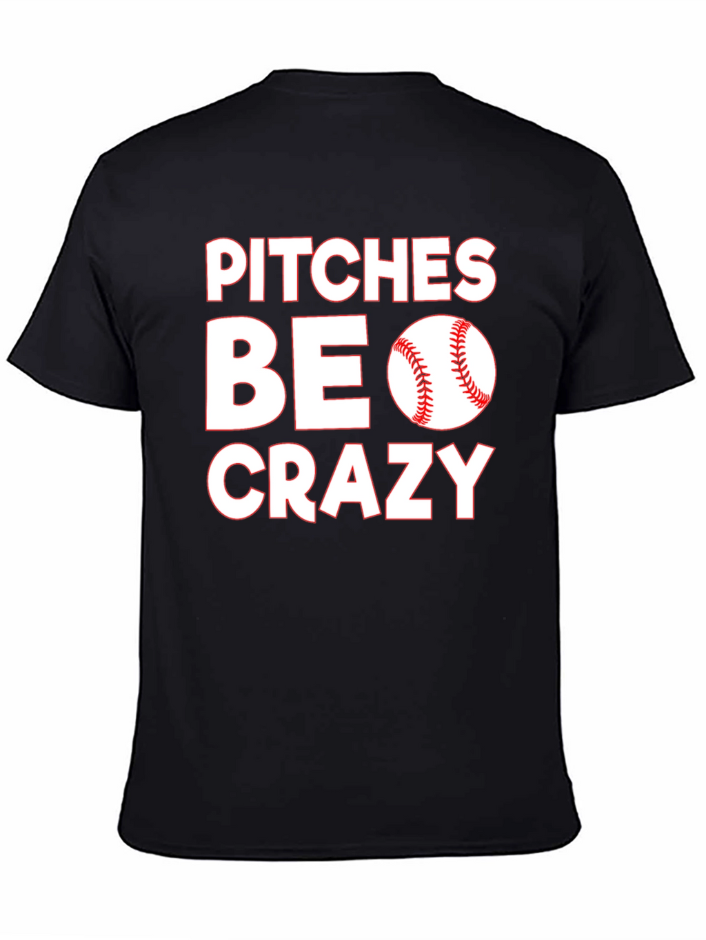 Pitches Be Crazy Black Cotton Graphic T-Shirt