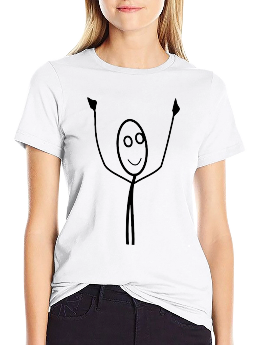 Funny Stick Figure Graphic Black T-Shirt