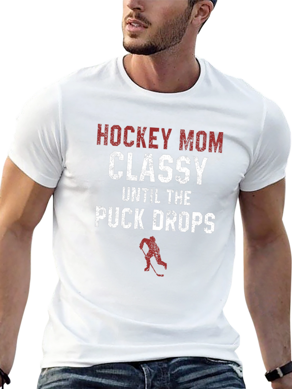 Hockey Mom T-Shirt - Classy Until The Puck Drops