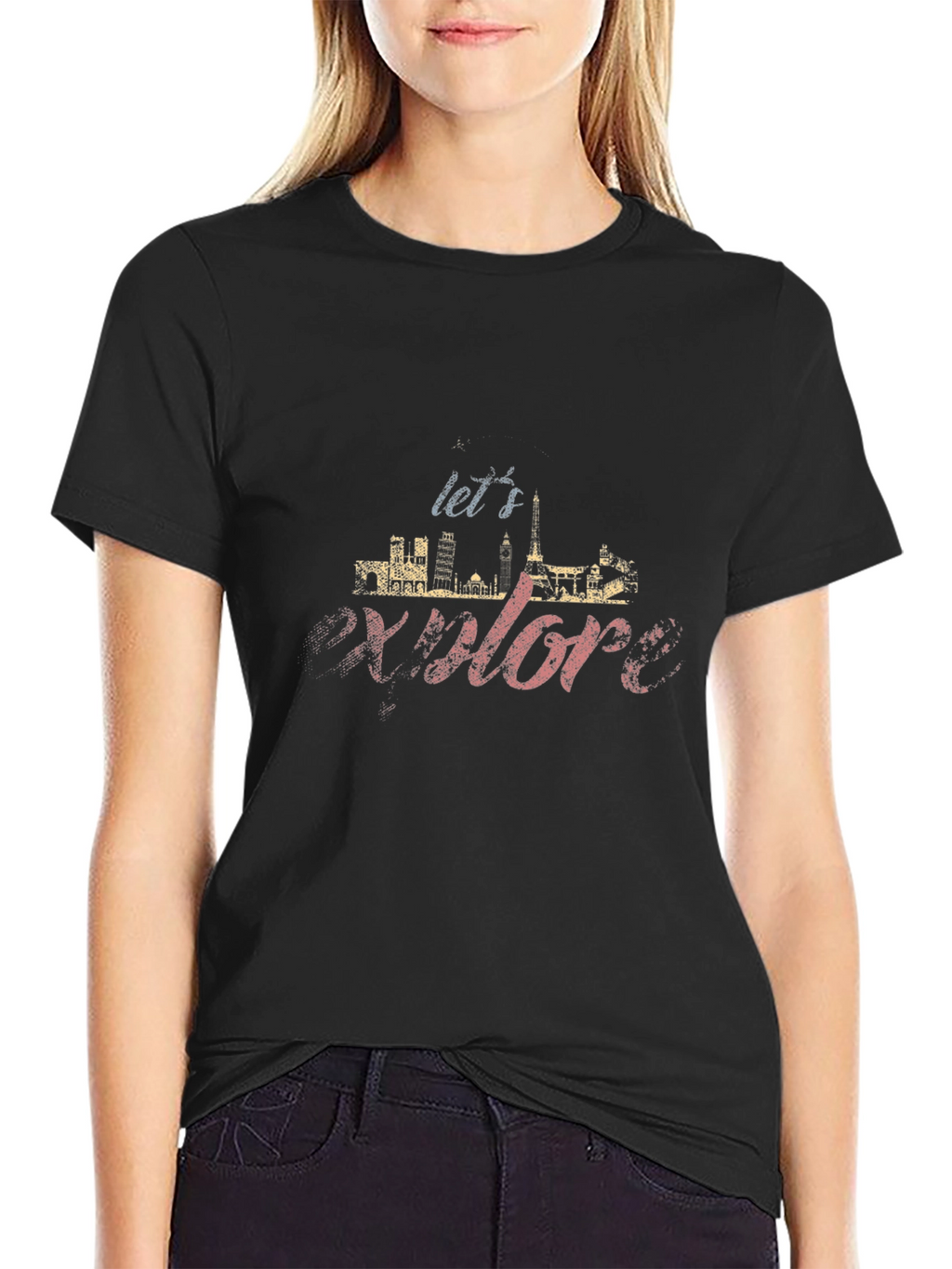Lets Explore Graphic Tee - Black