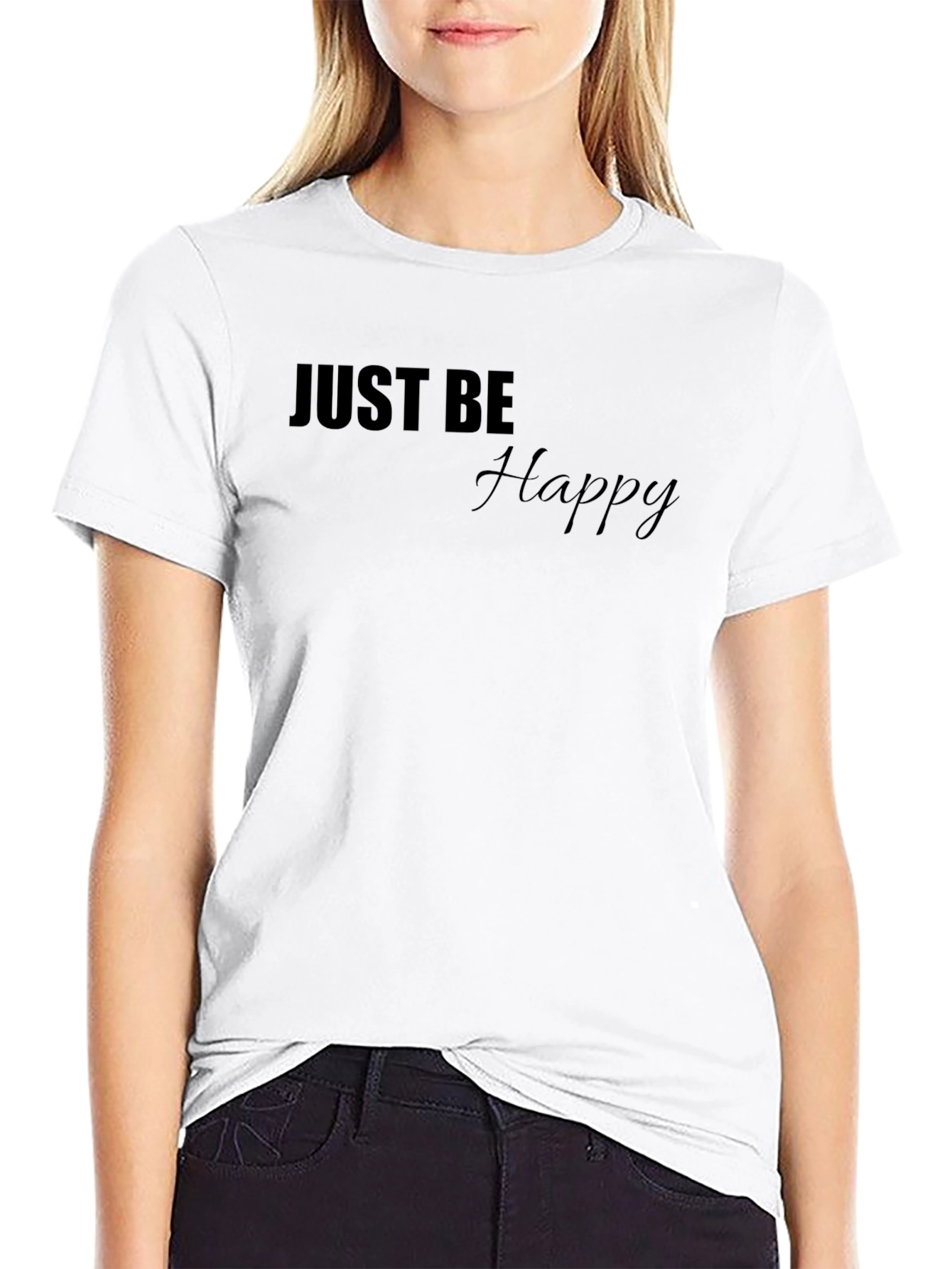 Just Be Happy Black T-Shirt - Casual Comfort