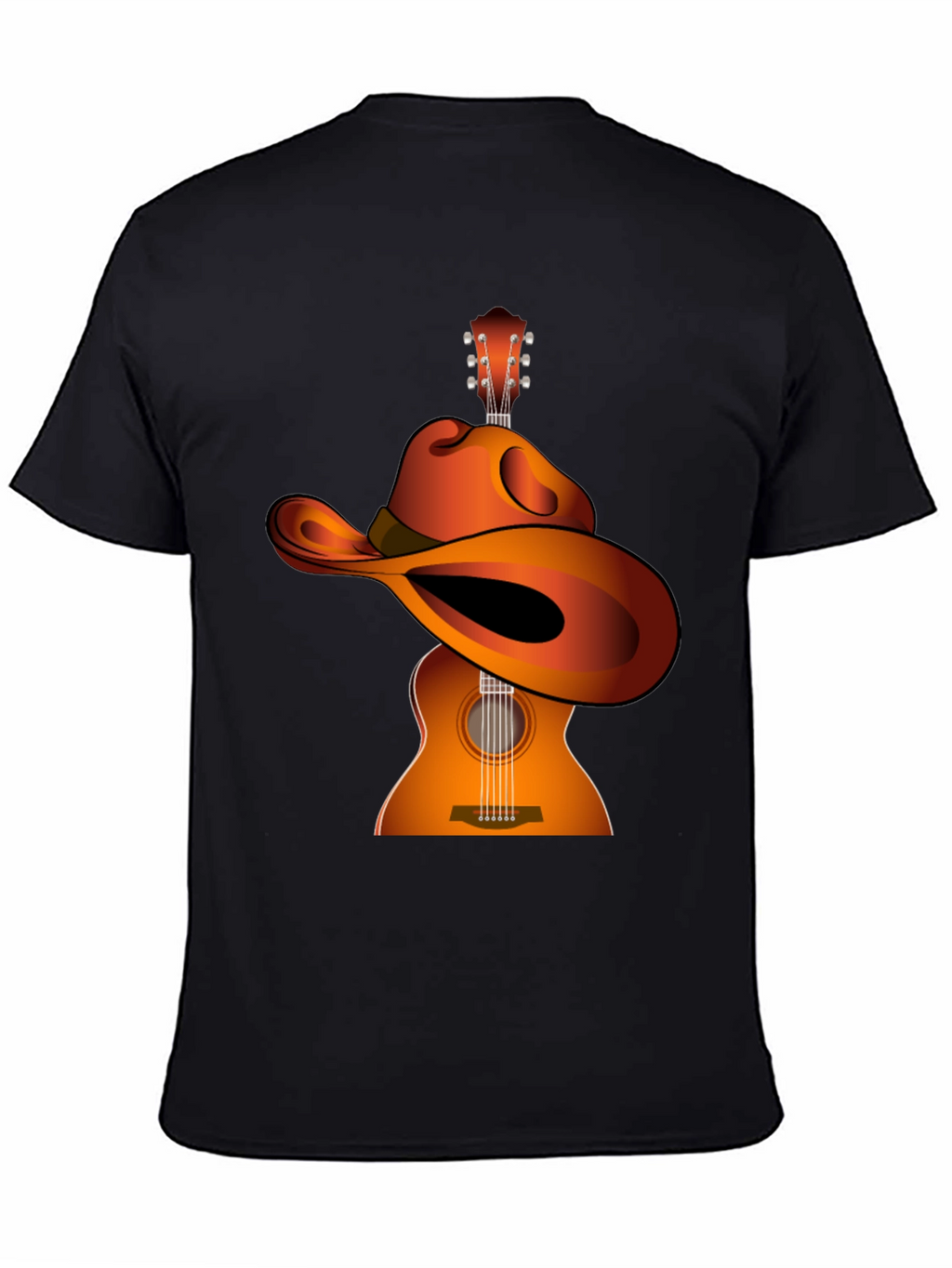 Guitar Cowboy Hat Graphic Tee - Musical Western Style