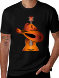Guitar Cowboy Hat Graphic Tee - Musical Western Style