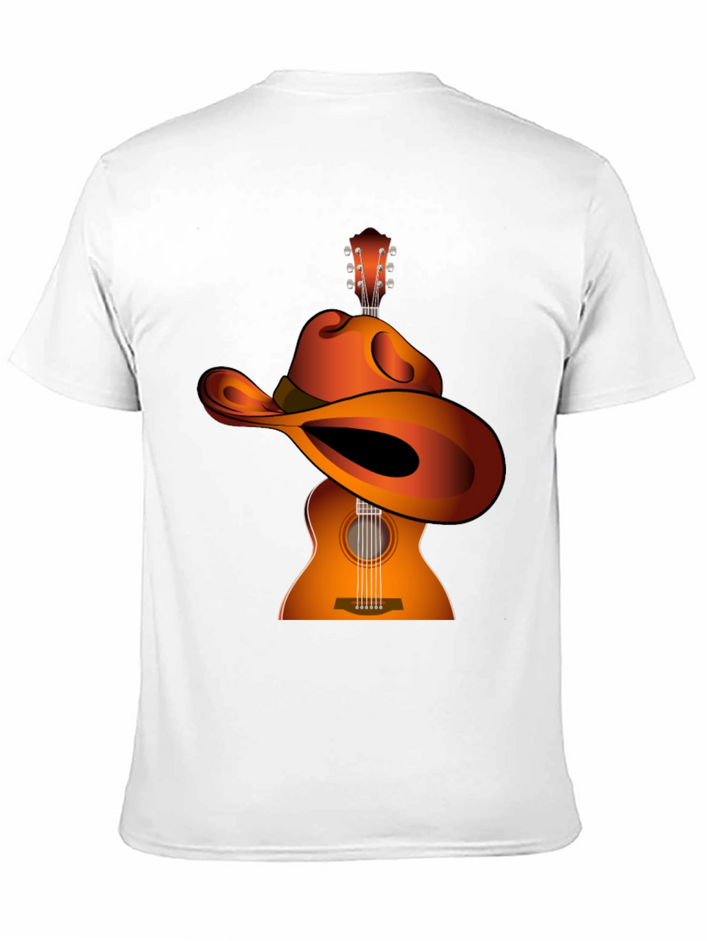 Guitar Cowboy Hat Graphic Tee - Musical Western Style
