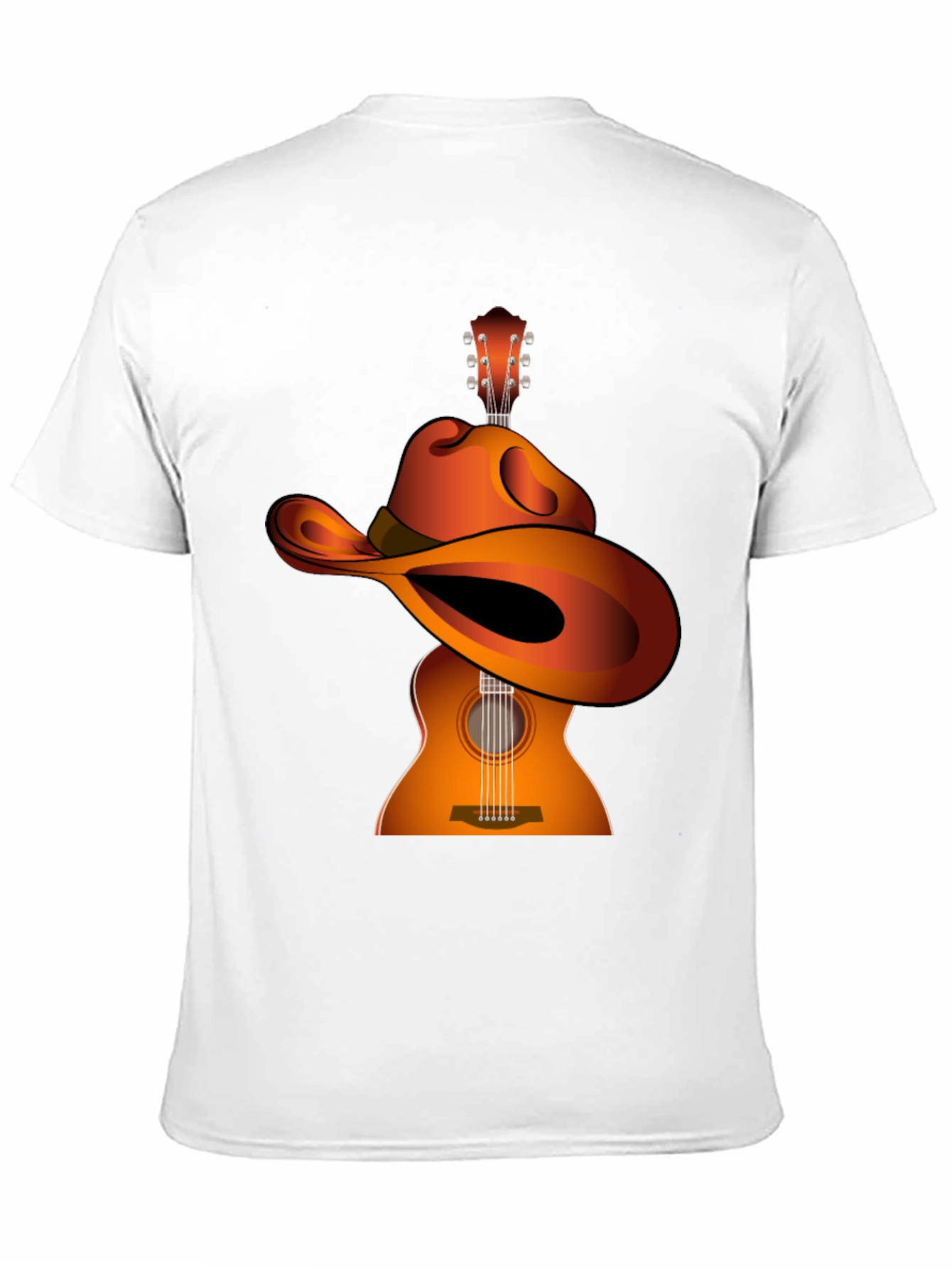 Guitar Cowboy Hat Graphic Tee - Musical Western Style